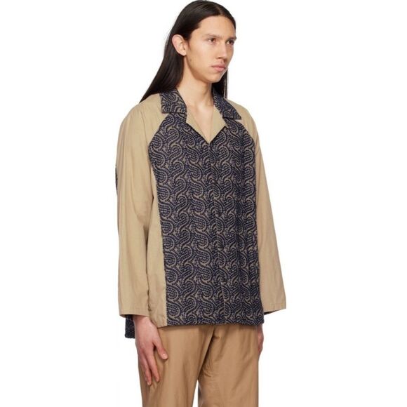 Nicholas Daley Embroidered Raglan Sleeve Button-up Shirt, NWT, Size M - Picture 9 of 11